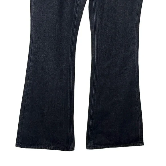 Urban Outfitters NWT Milk It Flare Jeans Women’s 24 Black Belted Vintage - Picture 4 of 14